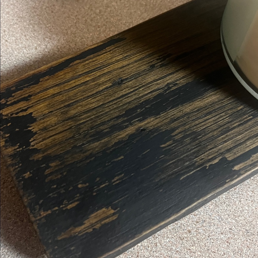 Distressed Wooden Riser Rustic Farmhouse Tray Handcrafted Decor Distressed Black - Picture 5 of 9